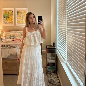 Zara Cream Eyelet tank